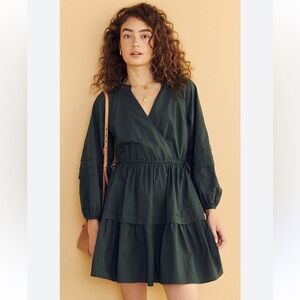 Madewell Dark Green Wrap Dress